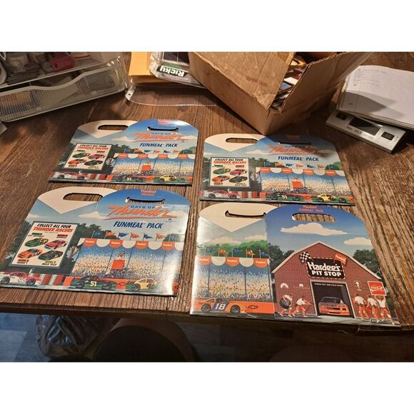 VTG 1990 Hardees Days of Thunder Funmeal Boxes Lot 4 NASCAR Unused Movie Promo - Picture 2 of 6